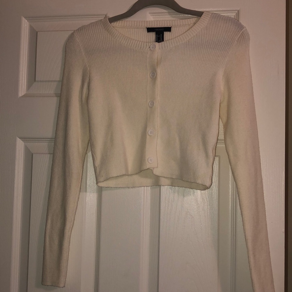 Cream Short Cardigan